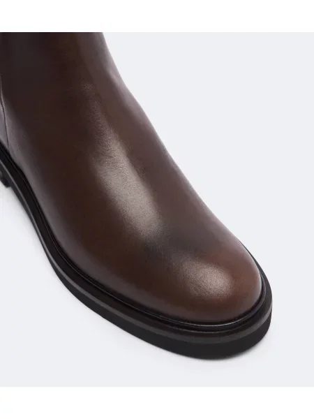 Cizme scurte Max Mara din piele maro