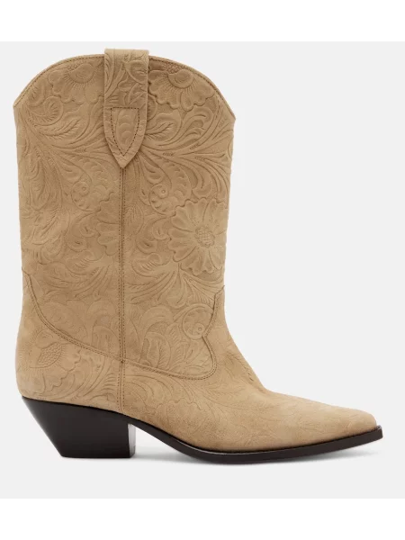 Botine Isabel Marant din piele de căprioară bej