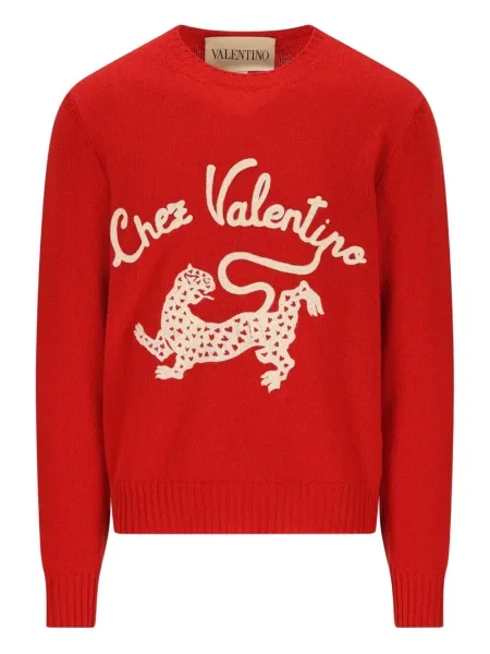 Pulover Valentino Garavani de lână roșu