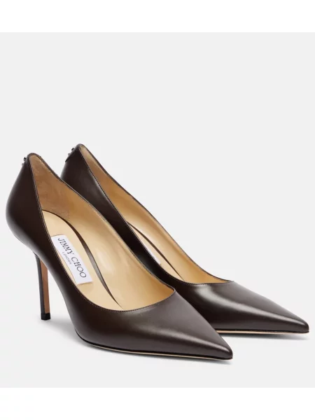 Pantofi cu toc Jimmy Choo din piele maro