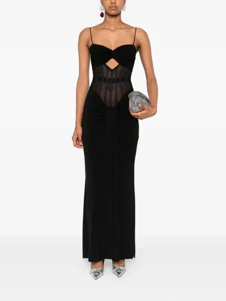 Rochie maxi Nissa transparente de costum negru