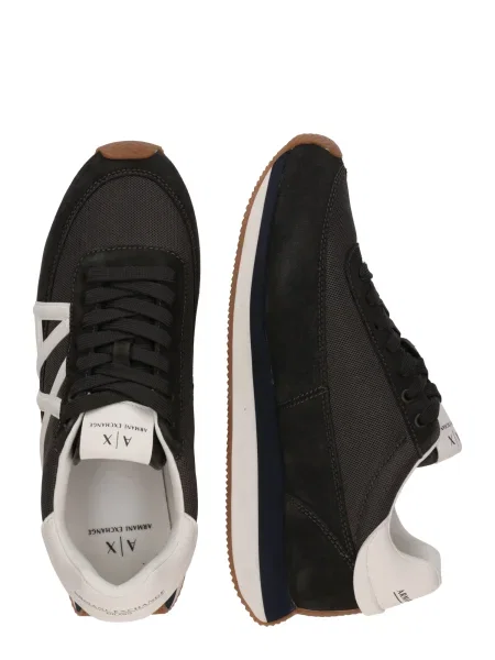 Armani Exchange Sneakers cu adaos de piele alb