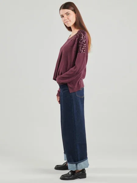 Pulover Only cu paiete violet