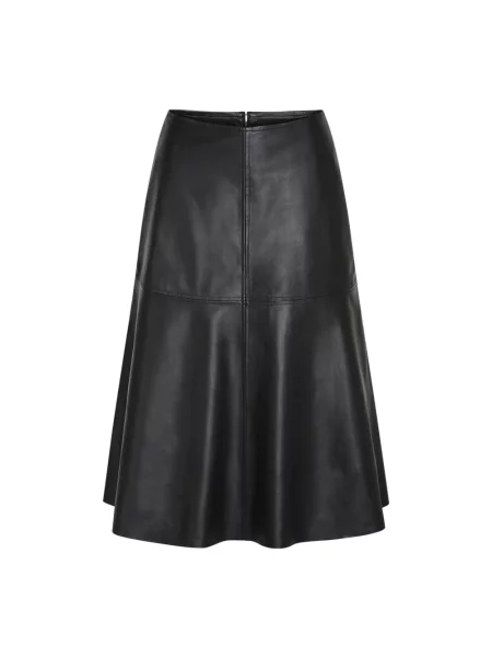 Spódnica skórzana Bruuns Bazaar w kształcie litery A czarna