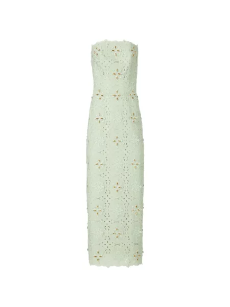 Rochie midi Costarellos cu broderie din dantelă verde