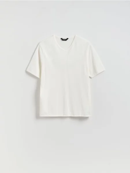 Reserved Sweter z krótkim rękawem biały