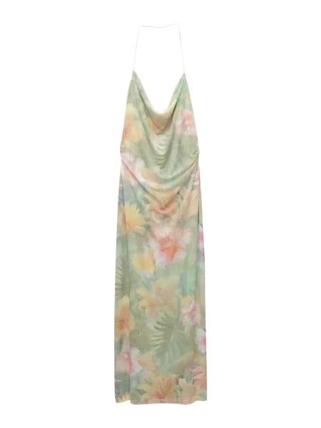 Pull&Bear Poletna obleka IBIZA pastelno / svetlo lila / svetlo oranžna / rosé zelena