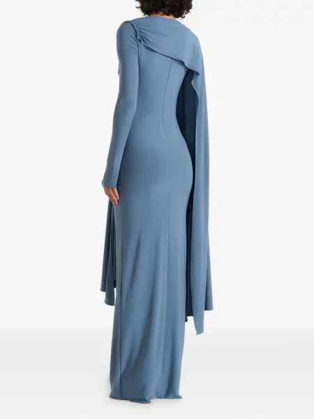 Rochie maxi Manière De Voir cu volane drapată albastru
