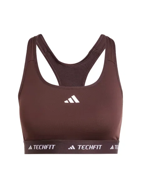 ADIDAS PERFORMANCE Αθλητικό σουτιέν TECHFIT Medium-Support καφέ λευκό