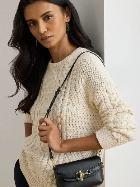 Шкіряна сумочка Lauren Ralph Lauren чорний