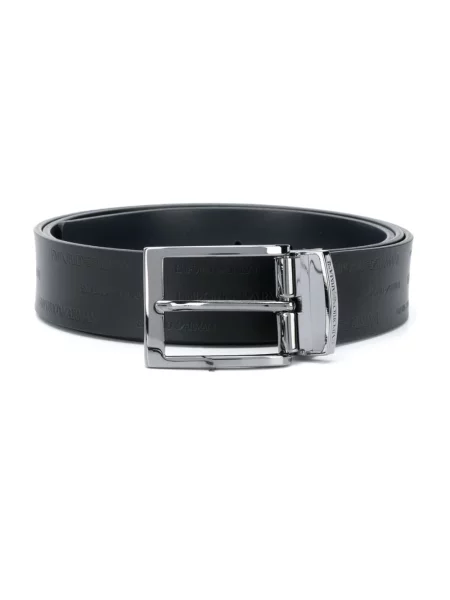 Emporio Armani pasek skórzany dwustronny czarny