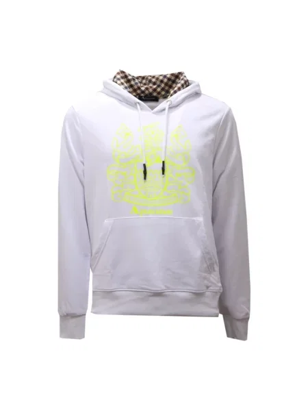 Bluza z kapturem Aquascutum z kapturem z długim rękawem biała