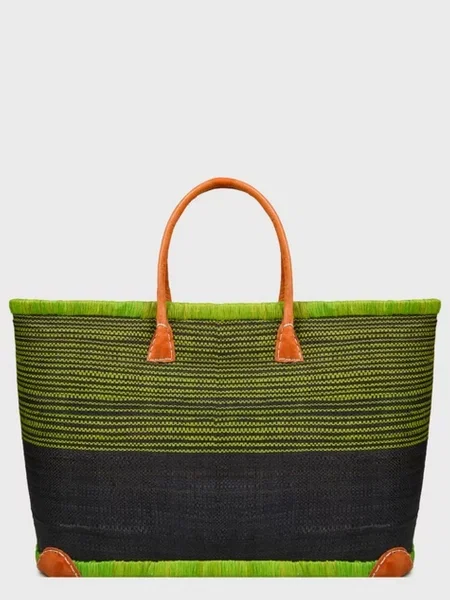 Le Comptoir de la plage Пляжна сумка Mahabo_GM_VER Солома зелений