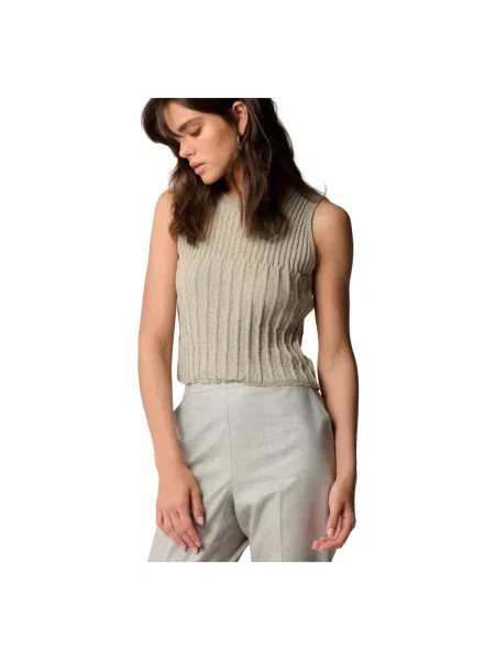 Prążkowany top Kocca prążkowany szary