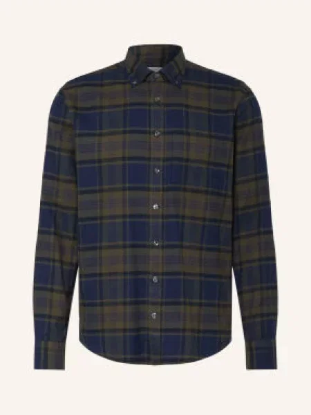 Seidensticker Košile Regular Fit khaki / tmavě modrá černá