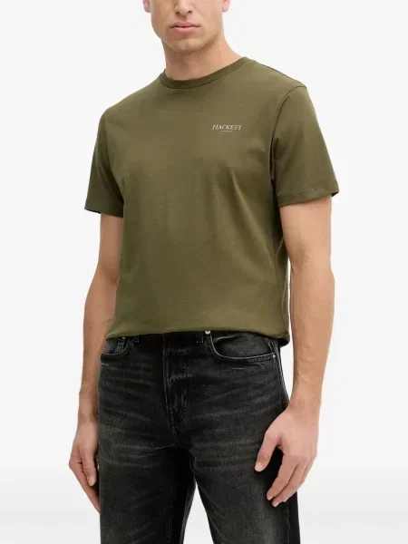 Tricou Hackett London cu decolteu rotund cu autograf verde