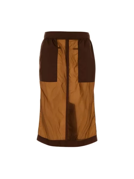 Spódnica midi Saint Laurent brązowa