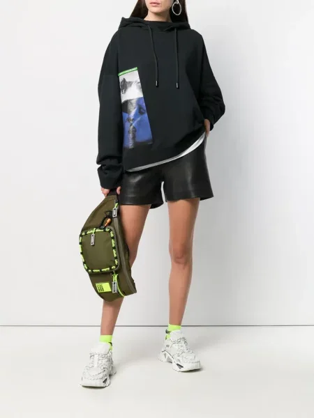 Hanorac cu glugă Dsquared2 cu imagine negru