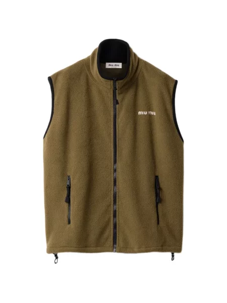 Vestă Miu Miu din fleece verde