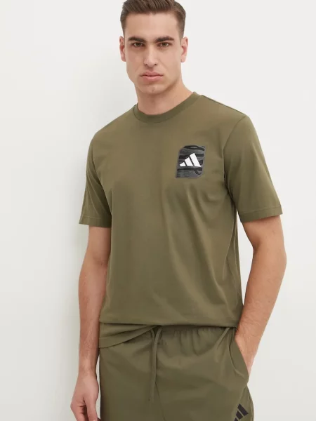 Тениска adidas Camo с апликация зелено