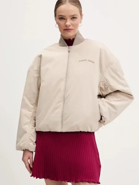Tommy Jeans Bomber bunda béžová