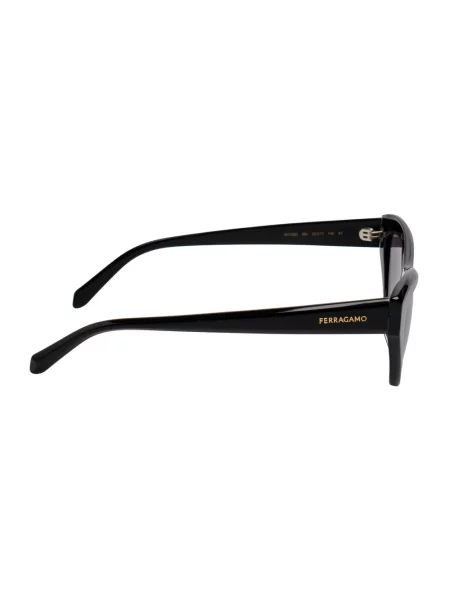 Lniane okulary przeciwsłoneczne Salvatore Ferragamo czarne