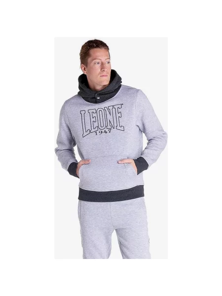 Bluza z kapturem Leone Work Leisure Jasnoszara Ciemnoszara M szara
