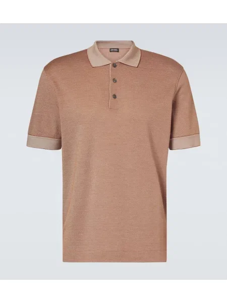 Polo Zegna de mătase maro