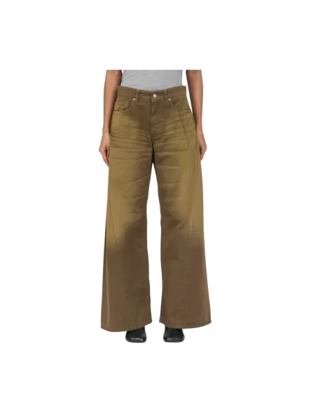 Szerokie jeansy Mm6 Maison Margiela brązowe