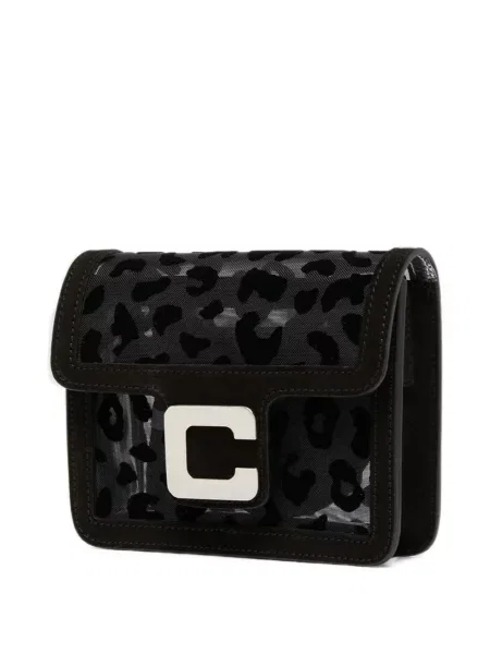 Geantă Carel Paris cu imagine cu model leopard negru