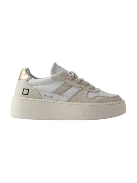 Sneakersy D.a.t.e. na platformie beżowe