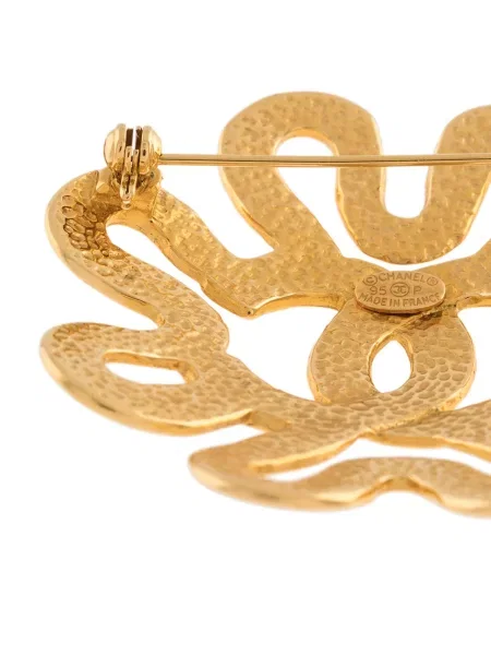 Květinová brož Chanel Pre-owned zlatá