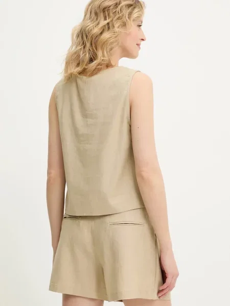 Лляна блузка та шорти Answear Lab бежевий