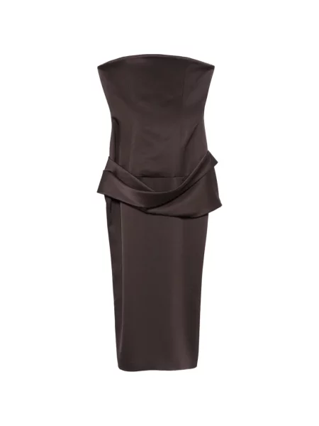 Sukienka Alex Perry drapowana bez ramiączek garniturowa brązowa