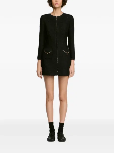 Rochie Sandro din tweed negru