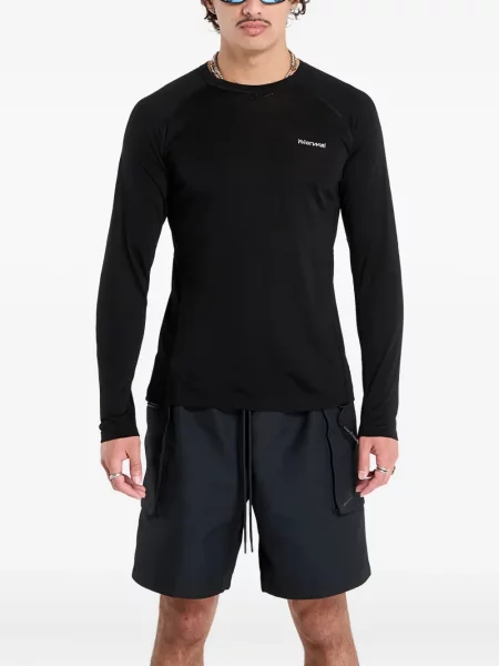 Ilgas marškinėliai Nnormal apvaliu kaklu juoda