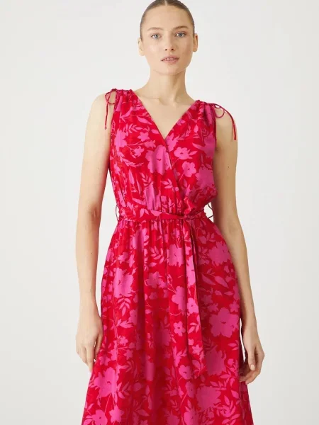 Medicine sukienka midi rozkloszowana czerwony