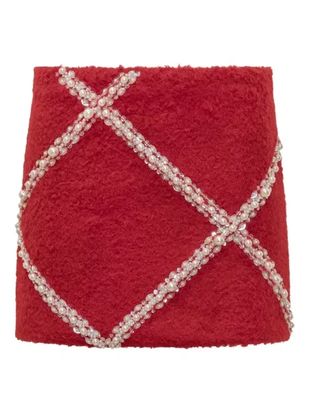 Fusta mini Des Phemmes cu perle roșu