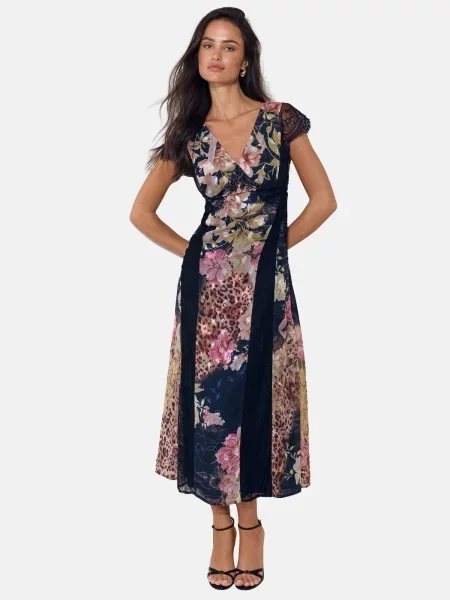 Lipsy Rochie / bleumarin / verde deschis / roz deschis bej