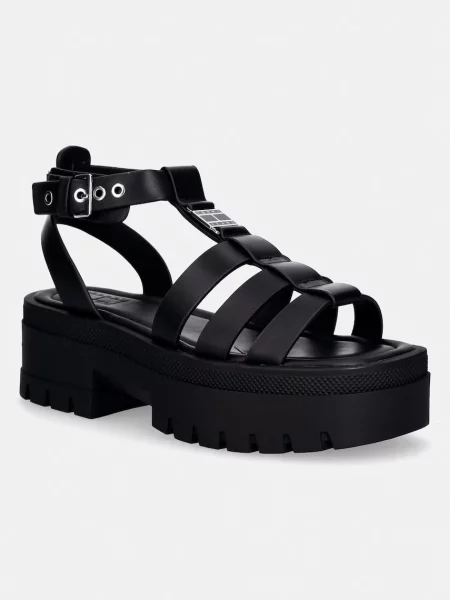 Sandale Tommy Jeans Tjw Fisherman Leather Max Sandal crna