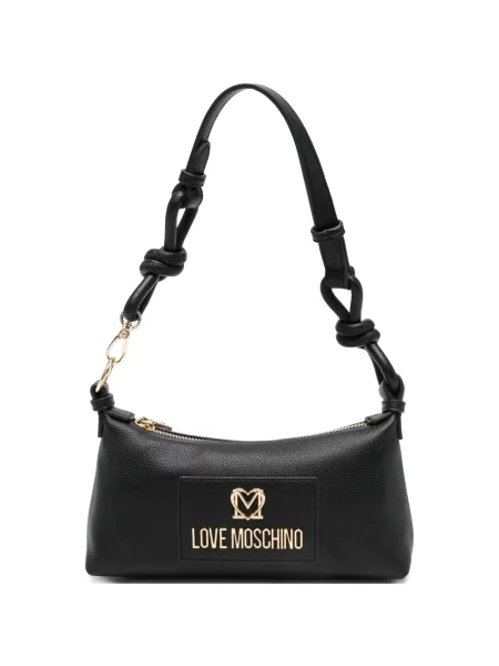 Kézitáska Love Moschino autogrammal fekete