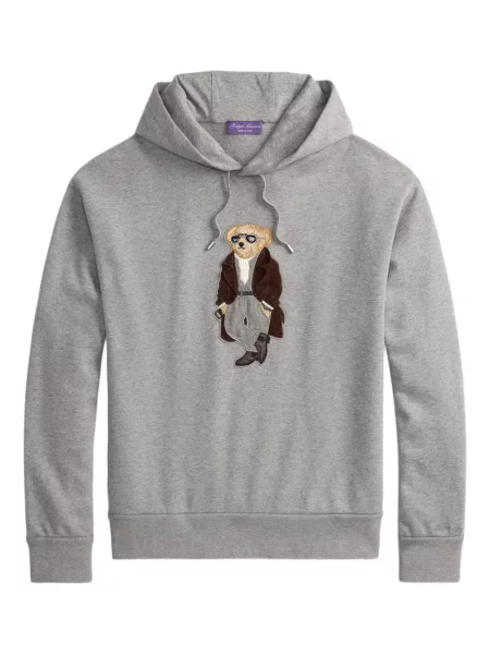 Hanorac cu glugă Ralph Lauren Purple Label gri