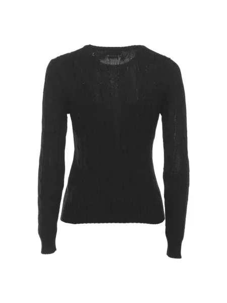 Ralph Lauren Swetry Kobieta S Julianna Cable Knit Sweater czarny