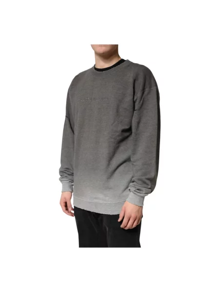 Bluza nierozpinana Dolce And Gabbana z okrągłym dekoltem szara