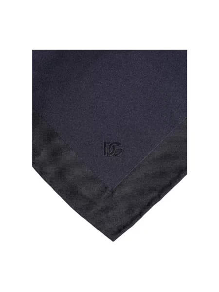 Jedwabna szal Dolce And Gabbana z logo niebieska