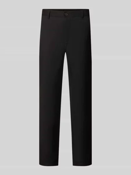 Spodnie o kroju straight fit z dodatkiem Armani Exchange czarne