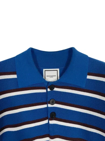 Ριγέ polo Wooyoungmi μπλε
