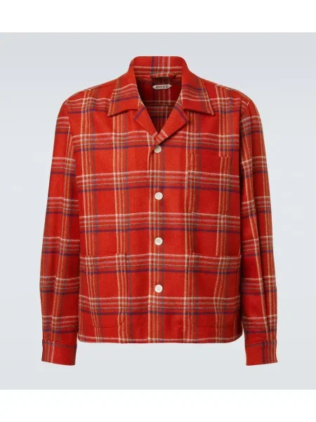 Volnena srajca Bode s karirastim vzorcem rdeča
