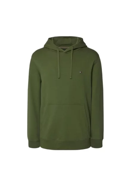 Haftowana bluza Tommy Hilfiger frotte zielona