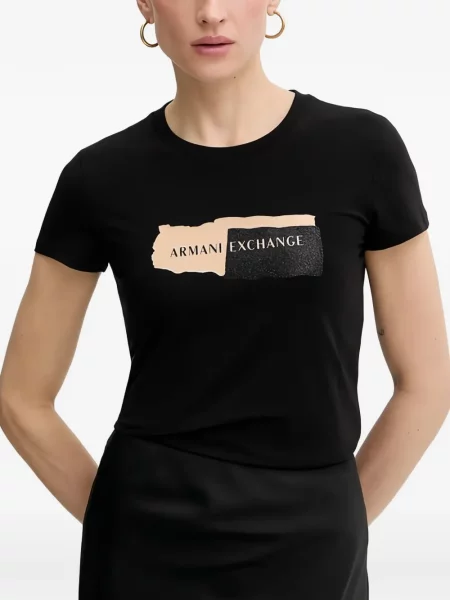 Tricou grafic Armani Exchange cu imagine negru